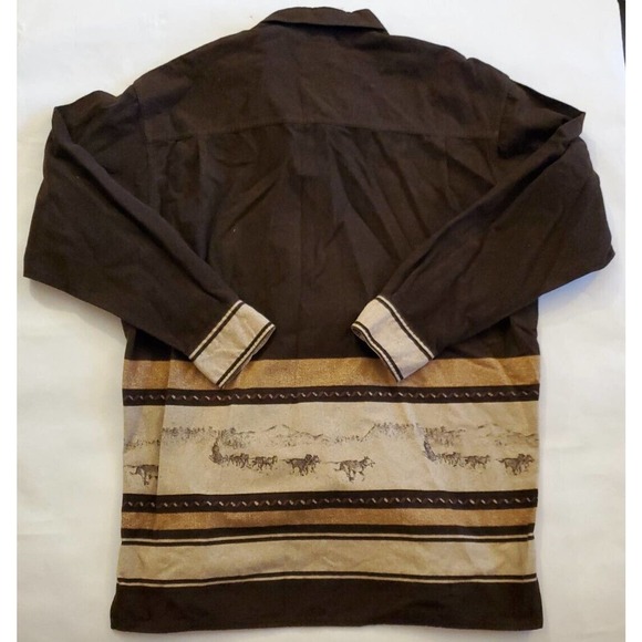 Vintage Chaps Ralph Lauren Long Sleeve Aztec Western Shirt Men's Size Large - Picture 7 of 8